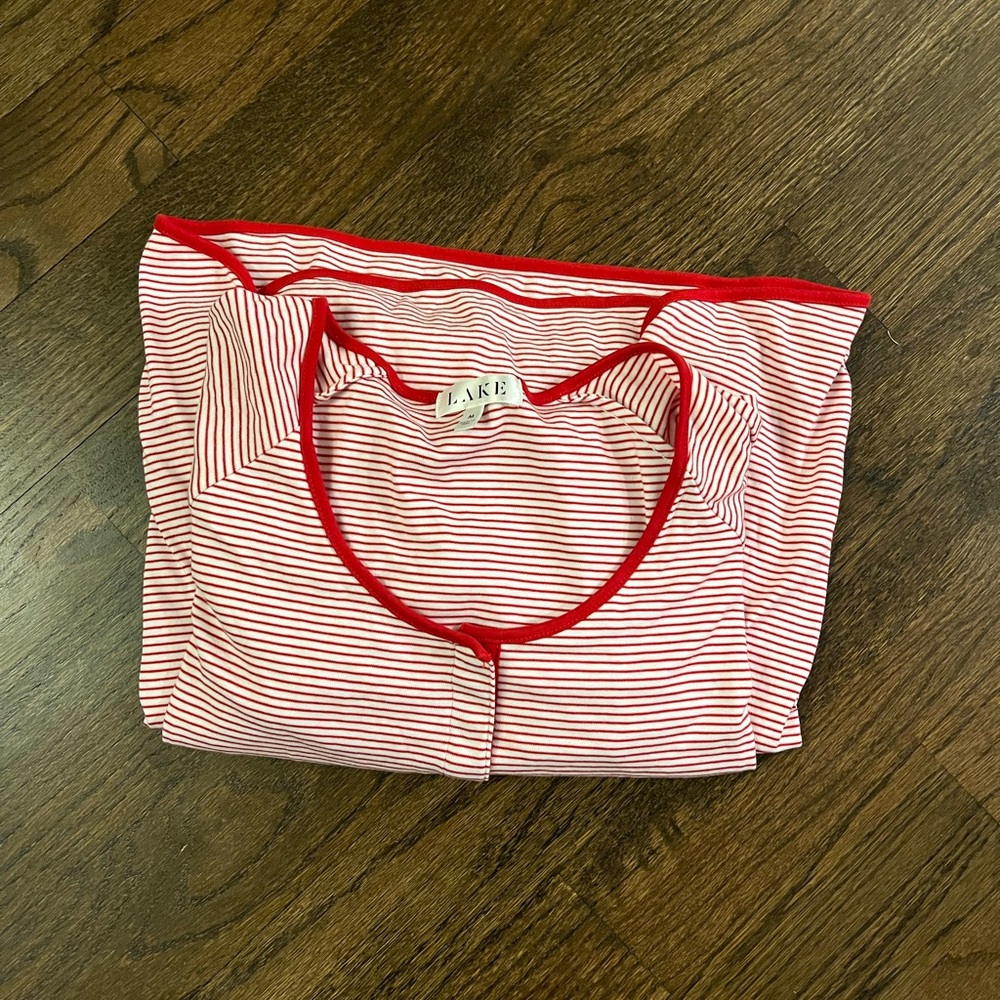 LAKE Women's Red Striped Pajama Set - Maternity gown